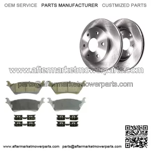 For 2012 2013-2020 Ford F-150 6 Lug 348mm Rear Disc Rotors + Ceramic Brake Pads (For: Ford F-150)