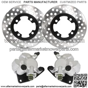 Front Brake Calipers +Brake Rotors For 2007-2012 Yamaha Grizzly 350 YFM350G NEW
