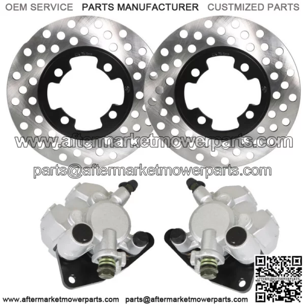 Front Brake Calipers +Brake Rotors For 2007-2012 Yamaha Grizzly 350 YFM350G NEW