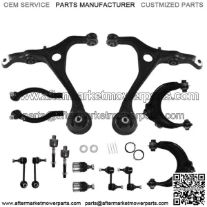 For 2003-2006 07 Honda Accord Lower Upper Control Arms Tie Rods Suspension 14pcs