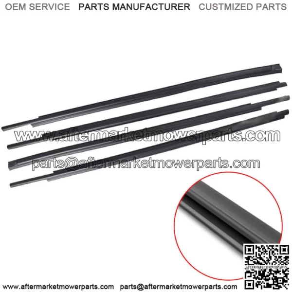 4PCS Window Moulding Weatherstrip Seal Belt For 2007-17 19 Toyota Tundra CrewMax - Image 4