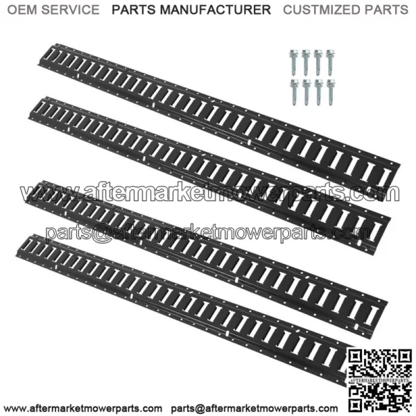 Black Powder-Coated Steel E-Track Tie-Downs Four 5' E-Track Tie-Down Rail - Image 5