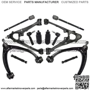 12 Front Upper Lower Control Arm Tierod Kit For Chevy Silverado GMC Sierra 1500