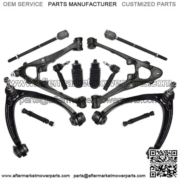 12 Front Upper Lower Control Arm Tierod Kit For Chevy Silverado GMC Sierra 1500