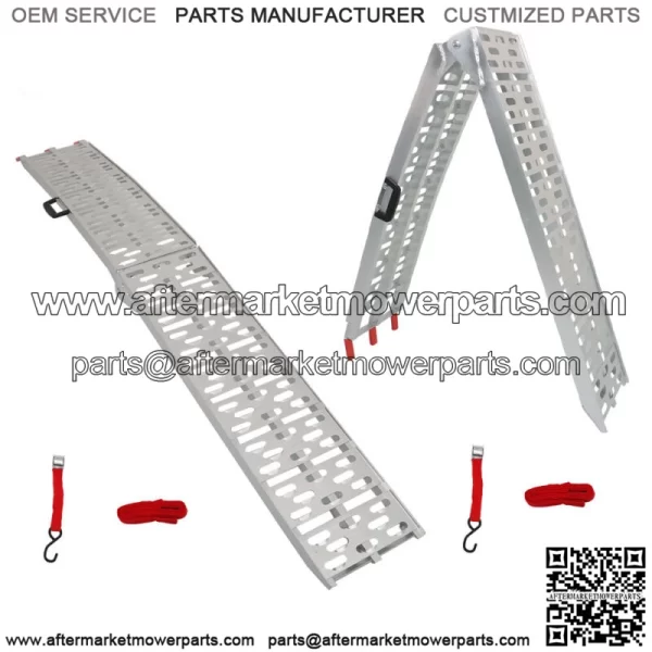 2*Aluminum Loading Ramp Arched For Motorcycle ATV/UTV Truck Lawnmower - Image 3
