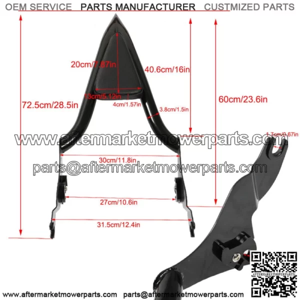 16" Tall Backrest Sissy Bar For Touring CVO Road Street Glide Road King 09-21 - Image 2