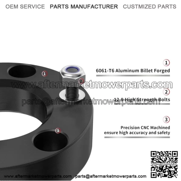 2" Front Leveling Lift Kit Compatible with 2007-2024 Silverado/Sierra 1500, Leveling Lift Kit for 2007-2024 Silverado/Sierra 1500 Forged Front Strut Spacers Raise the Front of your Car by 2" - Image 3