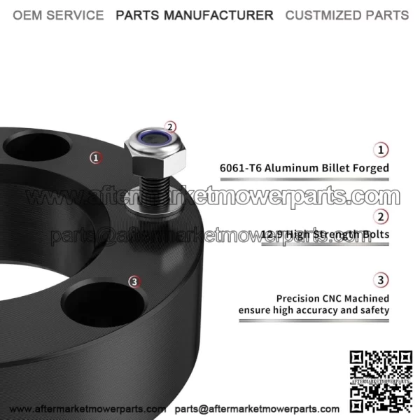 2.5" Front Leveling Lift Kit Compatible with 2007-2024 Silverado/Sierra 1500, Leveling Lift Kit for 2007-2024 Silverado/Sierra 1500 Forged Front Strut Spacers Raise the Front of your Car by 2.5" - Image 3