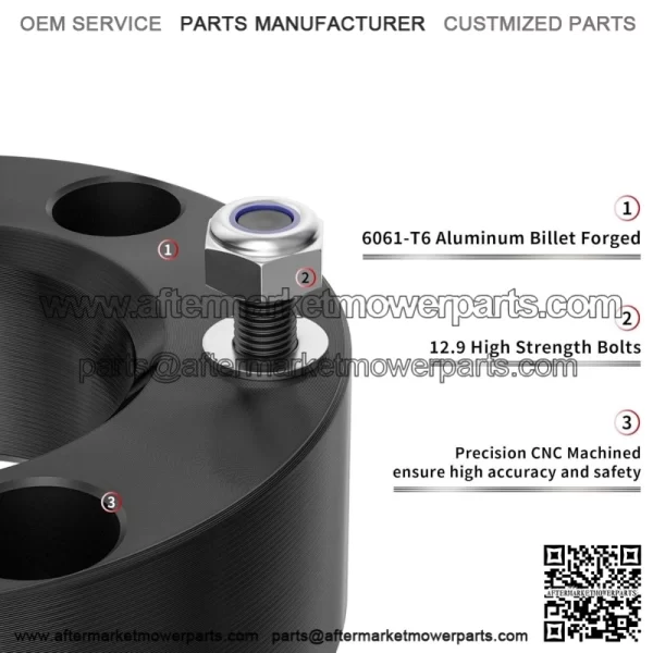 3" Front Leveling Lift Kit Compatible with 2007-2024 Silverado/Sierra 1500, Leveling Lift Kit for 2007-2024 Silverado/Sierra 1500 Forged Front Strut Spacers Raise the Front of your Car by 3" - Image 3