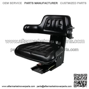 Tractor Seat w/ Backrest Black Base & Slide Track Mower Forklift Seating