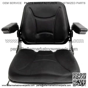 One New Universal Tractor Seat with Fold Down Back & Fold Up Arm Rests