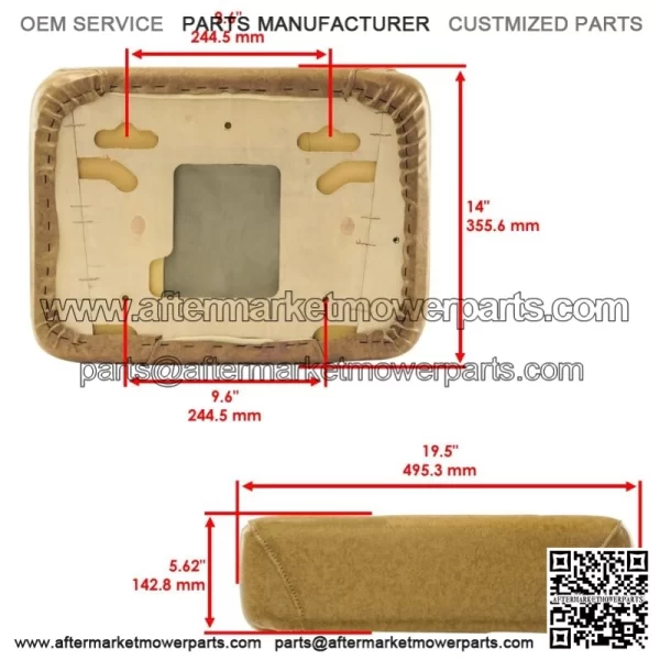 Seat Cushion For Scag Freedom Z SFZ48-26BS SFZ48-600FS SFZ52-19KA SFZ52-20FS - Image 2