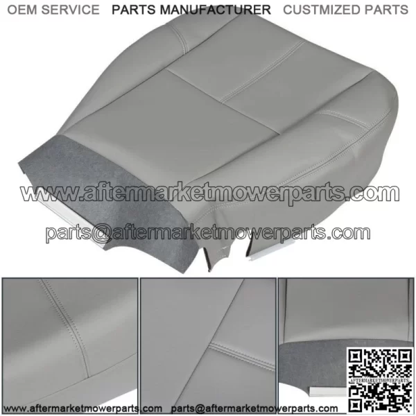 For 2007 2008-14 Chevy Silverado 1500 Driver Bottom Leatherette Seat Cover Gray - Image 2