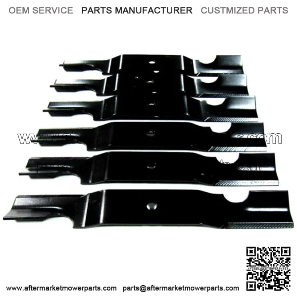 6 XHT blades will fit John Deere TCU34280 Quik-Trak 652B 652E 652R 52" Decks