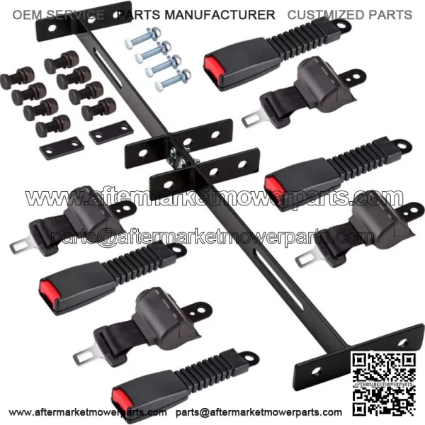 Retractable Golf Cart Seat Belts Bracket Kit for Yamaha, EZGO, Club Car