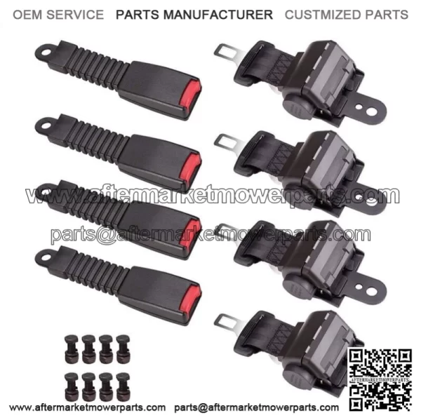 Set of 4 42" Retractable Golf Cart Seat Belts Lap For EZGO/Yamaha/Club Car