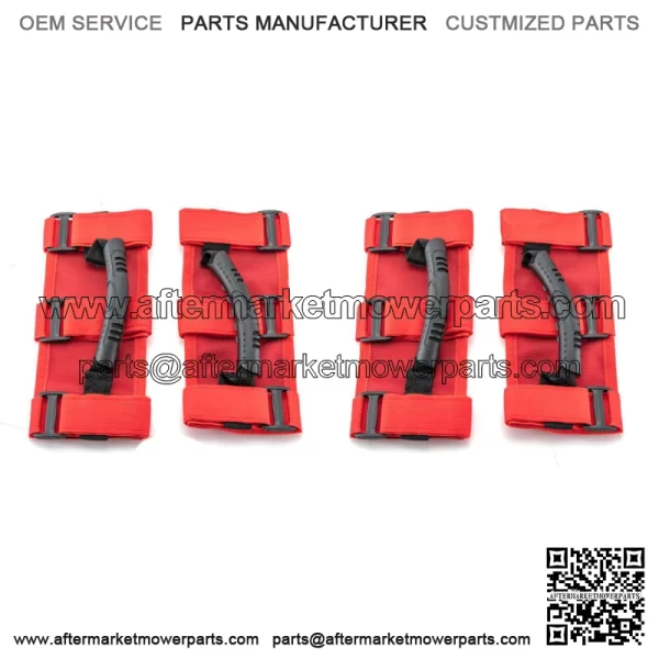 4Pcs UTV 1.5"-3" Roll Bar Red Grab Handle Grips For Honda Pioneer 500/700/1000 For: More than one vehicle