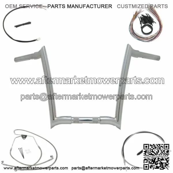 OEM Yaffe Chrome 12" Monkey Handlebar Package 2008-2013 Harley Road Glide King (For: Harley-Davidson)