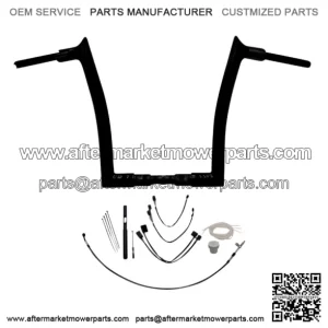 Fat Baggers EZ Install 1-1/2" Pointed Top Ape Handlebar Kit 16" Black Harley (For: Harley-Davidson)