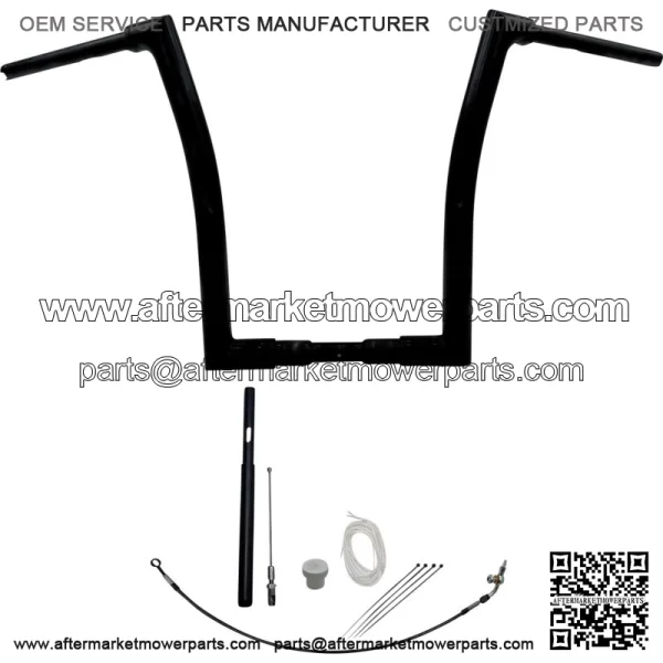 Black 16" Flat Top Handlebar Kit 2021-2022 Harley Touring FLT CVO