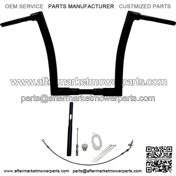 Black 14" Flat Top Handlebar Kit 2021-2022 Harley Touring FLTR CVO