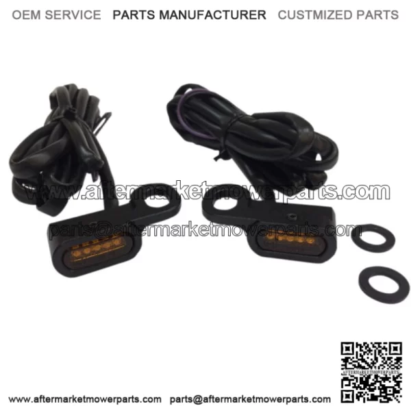 Black LED Handlebar Marker Amber Lights Drag 09-16 Touring Softail V-Rod Harley (For: Harley-Davidson)