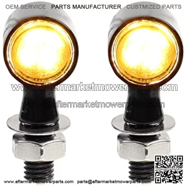 Front Amber Universal Motorcycle LED Turn Signals, Mini Blinker for Harley Scooter ATV UTV Honda Kawasaki Suzuki Triumph Yamaha-2Pcs