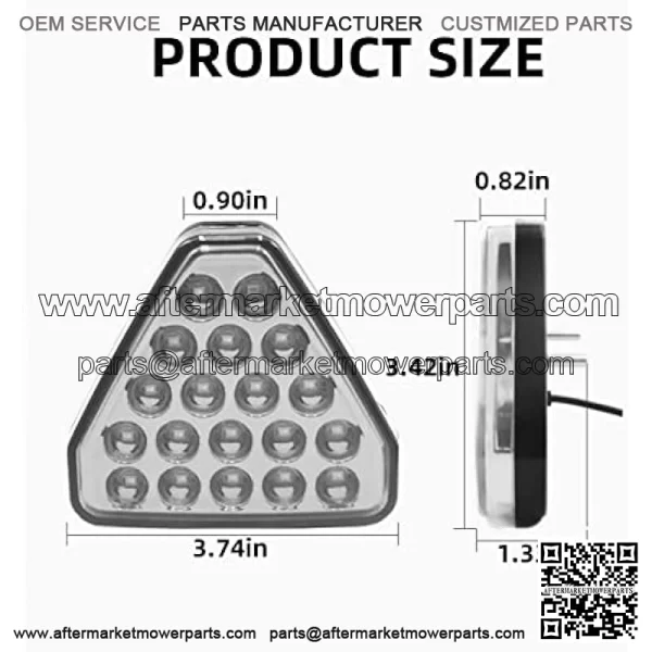 Car F1 Style Brake Light, LED Thrid Brake Light, Waterproof Rear Tail Flash Lamp, 19LEDs Triangle Auto Rear Brake Lamp for Motorcycle ATV Truck SUV (White) - Image 2