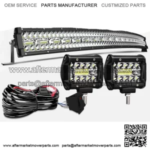 For Kawasaki Teryx 800 750 Mule 610 4010 Roof 50" LED Curved Light Bar+ 4" Pods For: More than one vehicle