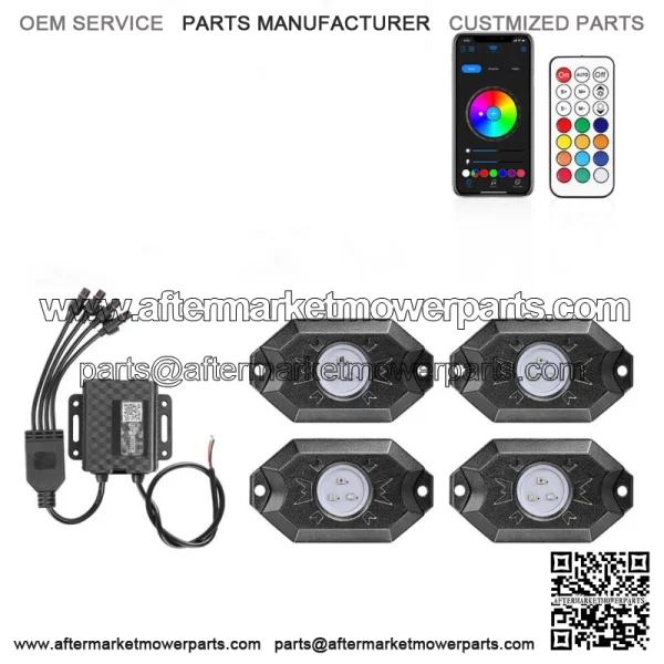 For Polaris RZR XP 4 1000 Turbo RZR 900 RGB LED Rock Lights Underglow Foot 4Pod Fits: Yamaha