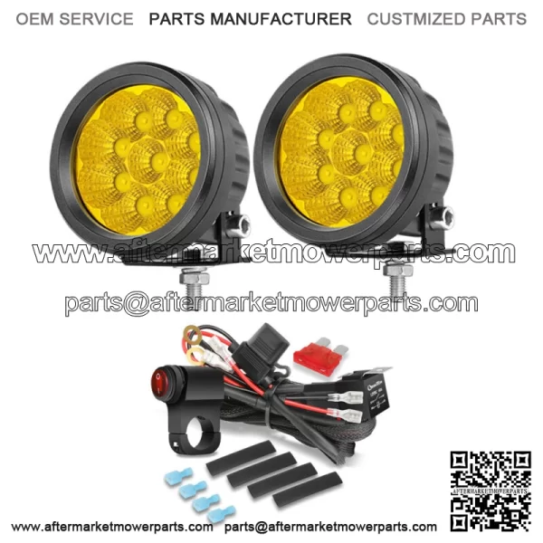 For Kawasaki Z1000 3.5" Amber LED Motorcycle Auxiliary Headlight Driving +Wiring Fits: Yamaha