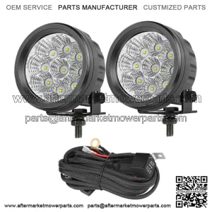 For Polaris RZR XP 4 1000 Turbo RZR 900 3.5" Round LED Driving Work Light Wiring Fits: Yamaha
