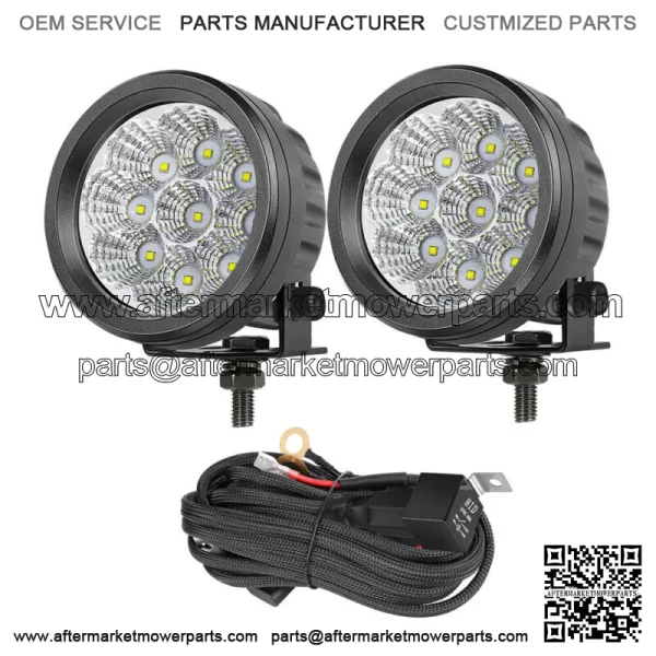 For Polaris RZR XP 4 1000 Turbo RZR 900 3.5" Round LED Driving Work Light Wiring Fits: Yamaha