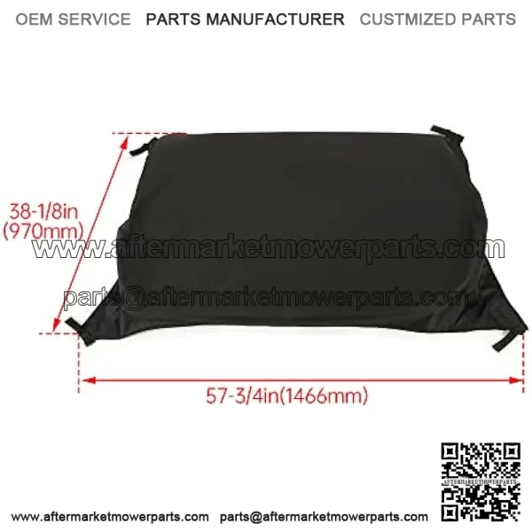 Black Soft Roof Compatible with John Deere HPX & XUV Gator with OPS (Rollbar) System roof panel Replacement for LP93127 - Image 3