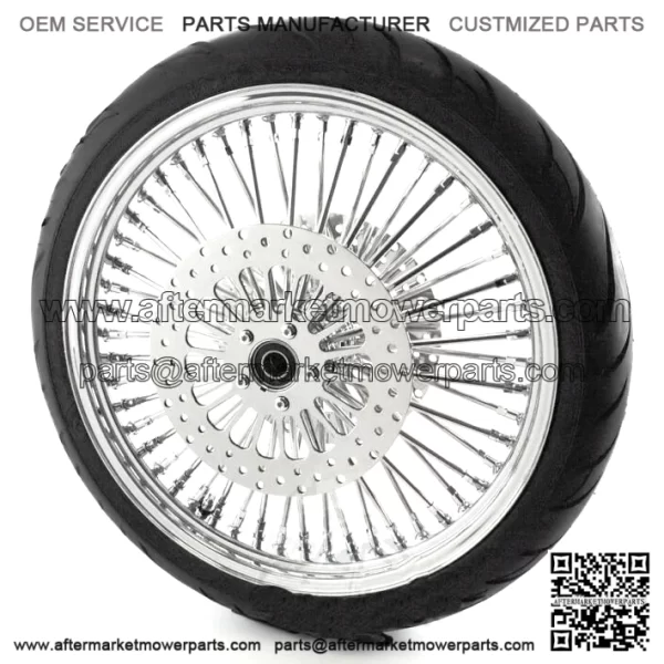 21 3.5 Chrome 52 Mammoth Fat Spoke Front Wheel Tire Package BW Harley Softail FX (For: Harley-Davidson)