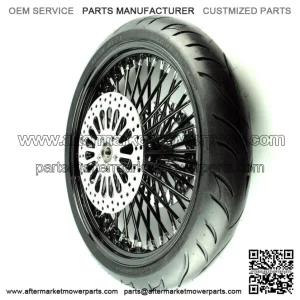 Black 21 X 3.5 52 Fat Spoke Mammoth Front Wheel 120 Tire Package Harley Touring (For: Harley-Davidson)