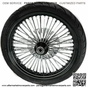 21 3.5 Black Rim 46 Fat King Spoke Front Wheel Package BW Single Disc Harley 08+ (For: Harley-Davidson)