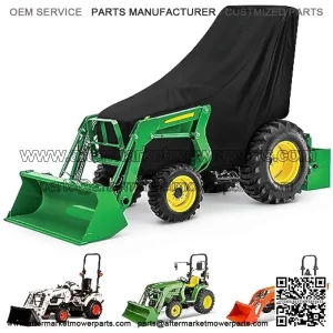 Waterproof Compact Utility Tractors Cover, 210T Sun Rain Dust Snow Protection Mower Cover With Cotton Lining for Kubota, Mahindra, Bobcat, John Deere 2320 2520 2720 3120 3320 3520 3720 3203 4105
