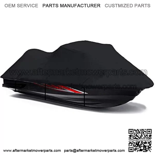 Black 600 Denier Jetski Cover Compatible for Yamaha FZR 2009 2010 2011 2012 2013 2014 2015 2016 Jet Ski PWC Watercraft Cover