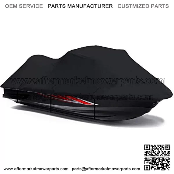 Black 600 Denier Jetski Cover Compatible for Yamaha FZR 2009 2010 2011 2012 2013 2014 2015 2016 Jet Ski PWC Cover