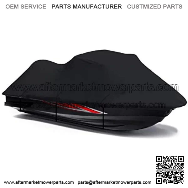 Black 600 Denier Jetski Cover Compatible for Yamaha FZR 2009 2010 2011 2012 2013 2014 2015 2016 Jet Ski PWC Cover - Image 2