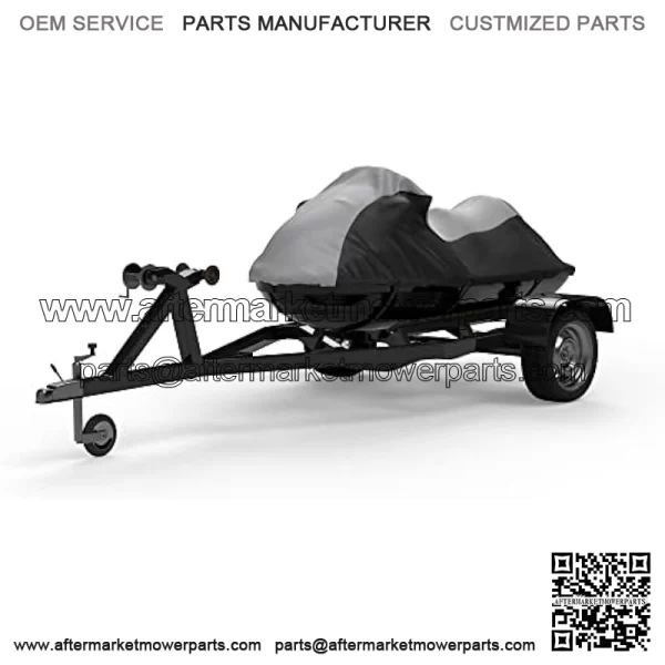 Weatherproof Jet Ski Cover Compatible with 2009-2016 Yamaha Wave Runner FZR - Gray/Black Color - Trailerable - Protects from Rain, Sun, and More! Includes Trailer Straps and Bag