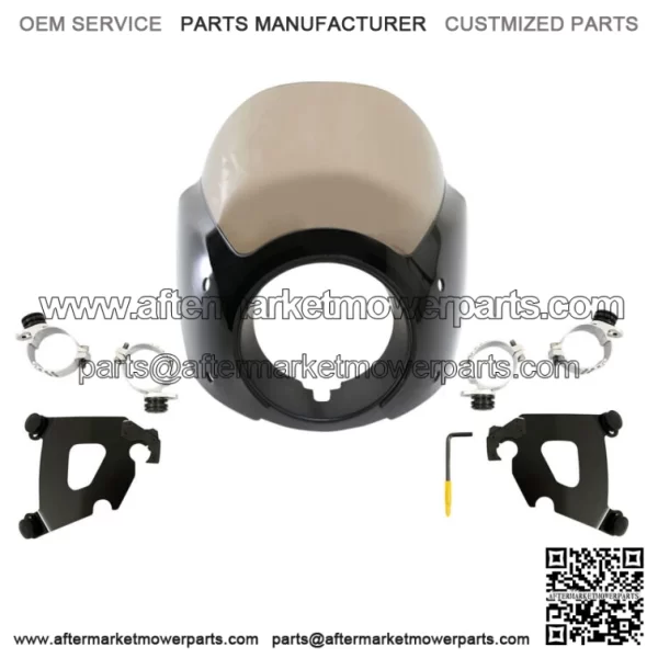 Memphis Shades Caf?? Fairing Windshield Windscreen Smoked Harley 2006-2017 Dyna (For: Harley-Davidson)