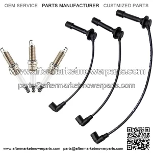 Spark Plug Wire and Spark Plugs Kit-MIA11722 MIA11723 MIA11724 Compatible with John Deere 825i 825i S4?? extended edition??3PCS??XTPTFABS