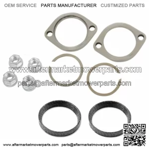 New Exhaust Flange Install Kit Pair Flanges Gaskets C-Clips Nuts Washers Harley (For: Harley-Davidson)