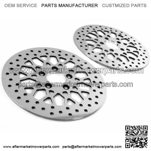 Polished 11.5" Mesh Spoke Stainless Front Rear Disc Brake Rotors Pair Set Harley (For: Harley-Davidson)