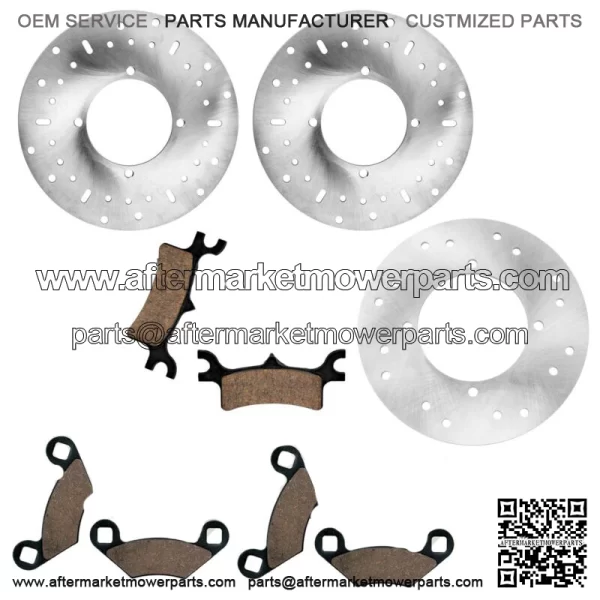 Front Rear Brake Disc Rotor W/ Pads for Polaris Sportsman 800 2005 2006 2007 For: Polaris Sportsman 800