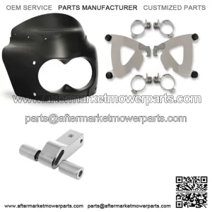 Memphis Shades Road Warrior Fairing Mount 11" Black Windshield Kit Harley Dyna (For: Harley-Davidson)
