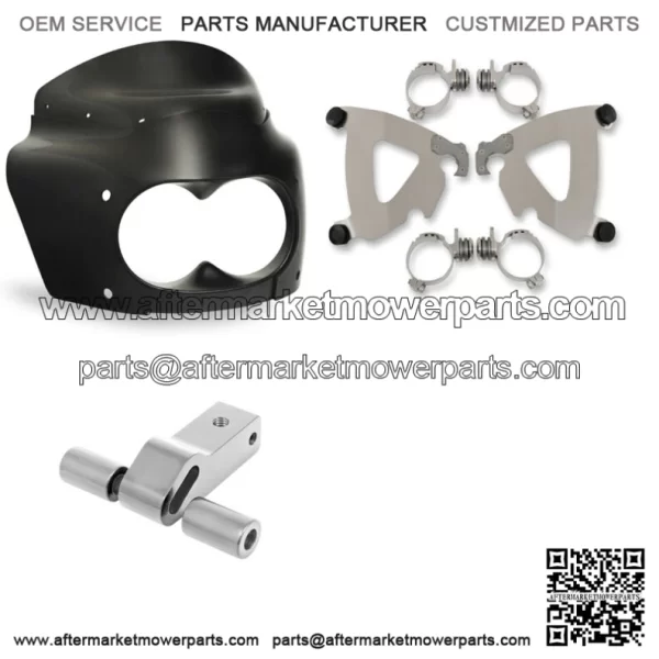 Memphis Shades Road Warrior Fairing Mount 11" Black Windshield Kit Harley Dyna (For: Harley-Davidson)