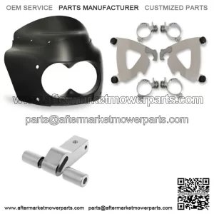 Memphis Shades Road Warrior Fairing Mount 9" Black Windshield Kit Harley Dyna (For: Harley-Davidson)